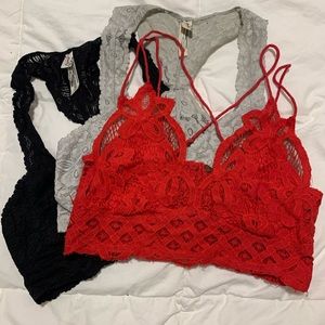 Free people bralettes - set of 3